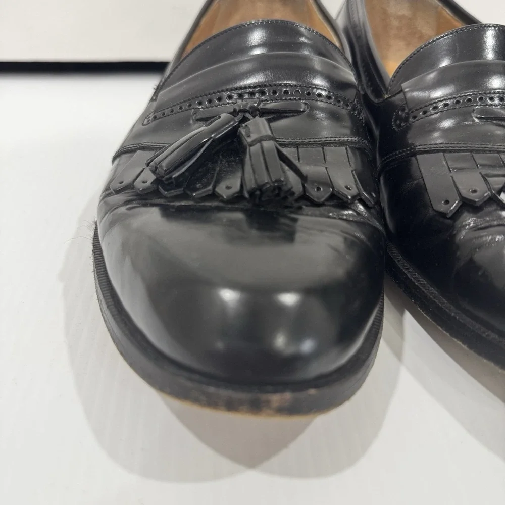 Bally Moresco New Black Tassel Kiltie Loafers Sz US 10 1/2 Made in Italy